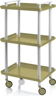 Produktbild von DON HIERRO - Servierwagen, Rollregal mit 3 Ebenen, Metall, grauem Rahmen, LEKY
