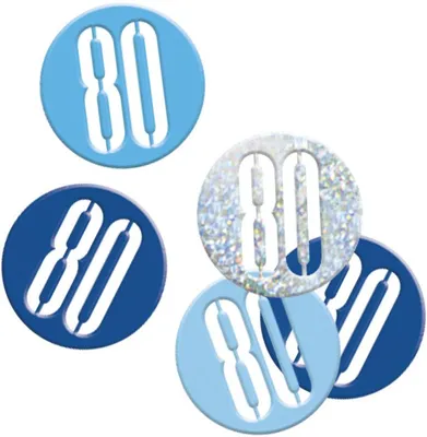 Produktbild von Konfetti blau & silber Zahl 80