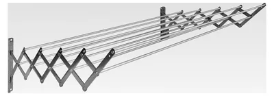 Produktbild von Wäscheständer, ausziehbar, aus Edelstahl, mit 10 Aluminiumstäben, 140 cm, Silber