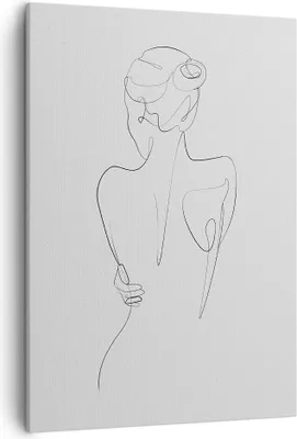 Produktbild von Bild auf Leinwand - Leinwandbild - Einteilig - Körper Frau Zeichnung - 50x70cm - Wand Bild - Wanddeko - Wandbilder - Leinwanddruck - Wanddekoration - Leinwand bilder - Wandbild - PA50x70-4651
