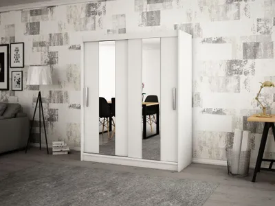 Image de MINIO Armoire 200 cm POLE blanc mat