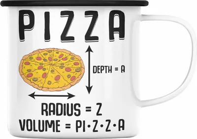 Produktbild von Trendation - Lustige Pizza Emaille Tasse Geschenk Pizza-Liebhaber Spruch Geschenkidee Pizzalover (Schwarz)