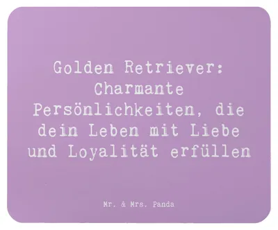 Produktbild von Mr. & Mrs. Panda Mouse Pad Spruch Golden Retriever Charme - Lavendeltraum - Geschenk, Loyalität, Hundeliebhaber, mausteppich, liebevolles Wesen, pc mauspad, sozialer Hund