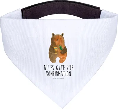 Produktbild von Mr. & Mrs. Panda Halstuch Hund Bär Konfirmation - Weiß - Geschenk, Tuch, Hunde-Halstuch, Evangelisch, Teddy, Für Hunde, Gottesdienst, Kirche, Hundehalstuch