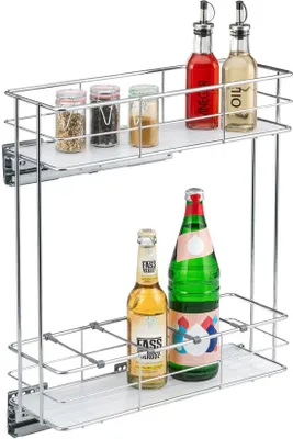 Produktbild von Unyqoos® Verstellbarer Küchenorganizer mit Teleskopschublade und Soft-Close-System
