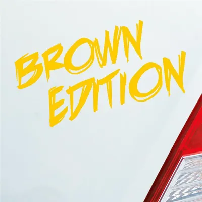Produktbild von Auto Aufkleber Brown Edition Auto Car Tuning Motorrad 15x7 cm Gelb Sticker Heckscheibenaufkleber