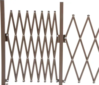 Produktbild von Gartenabsperrung - Ausziehbarer Scherenzaun/Absperrgitter - 52–405 cm - Aluminium - Braun