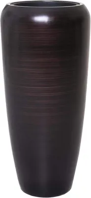 Immagine prodotto di Vaso da terra CAVITA in fibra di vetro, marrone a spirale, 34x34x75 cm