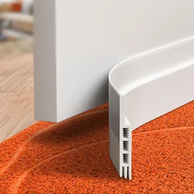 Produktbild von Zugluftstopper für Türen 100cm x 5cm-Türdichtung Zugluftstopper mit Robuste Kleber- Silikon Zugluftstopper Schnell & einfach an Innen- und Außentüren- Energie sparen, Schallschutz, Weiß