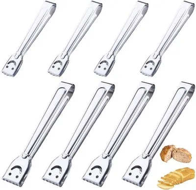 Obrázok produktu pre Sada 8 kuchynských klieští Ibenzoa® z nehrdzavejúcej ocele – 2 veľkosti (17,3×2,8 cm a 22×3,6 cm), vhodné do umývačky riadu, na grilovanie a servírovanie, odolné voči teplu a korózii