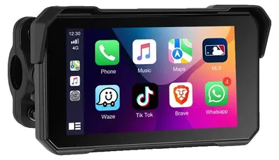 Obrázok produktu pre Bezdrôtové CarPlay, monitor pre motocykle, dvojitá kamera, s monitorovaním tlaku v pneumatikách