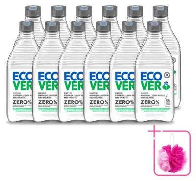 Produktbild von 12 x Ecover Spülmittel ZERO - Parfumfrei - 450 ml - Sparpackung - 12 Stücke