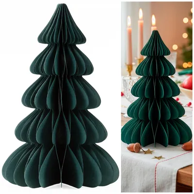 Productafbeelding van Kerstbal | Papier | 30 Cm | 3D | Donkergroen