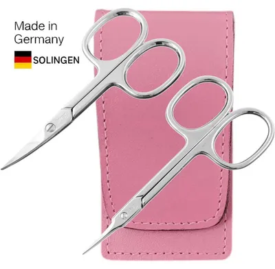 Produktbild von Solingen Nagelscheren Set 2-teilig – Nagelschere & Turmspitz-Schere mit Echtleder-Etui  Germany Beere