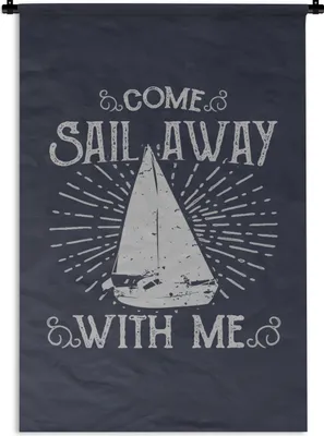 Produktbild von MuchoWow® Wandteppich Wandbehang Jahrgang - Segeln - Boot 90x135 cm Tapisserie Dekoration Wandtuch - Baumwolle - Wandskulptur