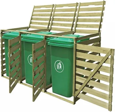 Produktbild von Mülltonnenbox für 3 Tonnen 240 L Imprägniertes Holz