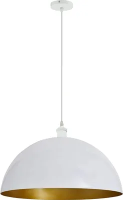 Produktbild von Retro Pendelleuchte mit E27 Fassung Schirm weiß gold