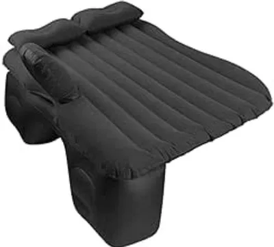 Image de Matelas gonflable de voyage 80 x 135 x 35 cm, noir, pompe électrique, 2 oreillers, pliable