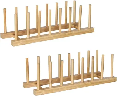 Produktbild von Holz Tellerhalter Set, 2 Stück, 31x13x10 cm, für die Küche