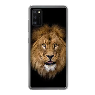 Produktbild von MuchoWow® Handyhülle Schutzhülle Hülle für Samsung Galaxy A41 Löwe - Porträt - Schwarz - Tiere Silikon Softcase Handy Hülle - Mobiltelefon