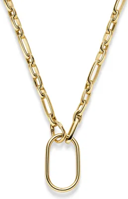 Produktbild von 8mm Phantasie Halskette Collier mit Dekoelement 28x49mm 585 Gold Gelbgold 55cm