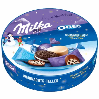 Produktbild von Vianočný tanier Milka a Oreo s 20 zmiešanými výrobkami Oreo 198g
