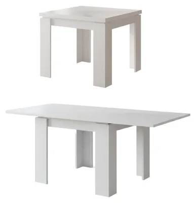 Produktbild von Dmora Ausziehbarer Tisch Popoli 180x90x78h cm Weiß, Erweiterbar mit Buchmechanismus
