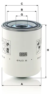 Obrázok produktu pre Originálny pracovný hydraulický filter MANN-FILTER W 1374/9