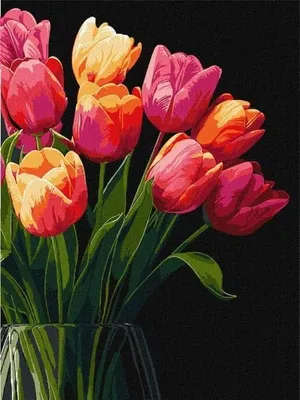 Immagine prodotto di Dipingere con i numeri - Profumo di tulipani 30x40 cm - Ideyka