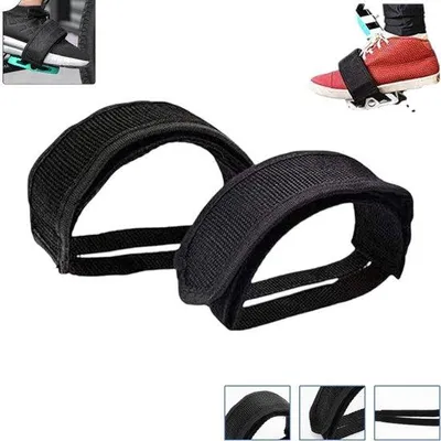 Image de Kit de sangles pour pédales - Sangles de fixation antidérapantes - Cales noires - Universelles - Réglables