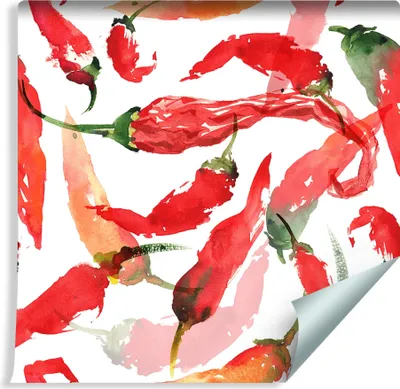 Produktbild von 10m VLIES TAPETE Rolle Küche Gemüse Paprikas Chili Gemalt Aquarell XXL