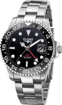 Produktbild von ELYSEE Herrenuhr GMT  AUTOMATIC . 100% Edelstahl schwarz onesize Herren Datumanzeige 40.5 80606, 80608, 80609, 80610, 80611, 80614, 80616