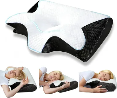 Produktbild von Nackenkissen aus Memory Foam, ergonomisches Kopfkissen für Seitenschläfer, Rücken- und Bauchschläfer