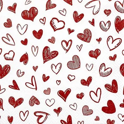 Produktbild von Servietten 25x25 cm - Hearts allover