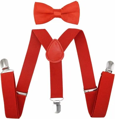 Productafbeelding van Go Go Gadget – Kinderbroekriem met strik – kindermaten 4-12 jaar – elastische katoen – rood