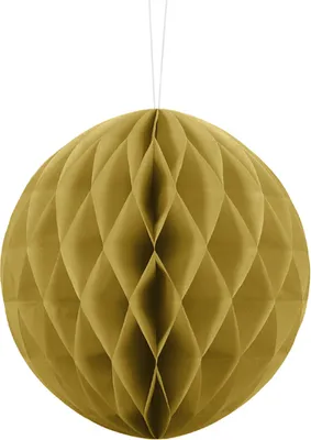 Produktbild von Goldener Wabenball aus Seidenpapier, wiederverwendbar, 20 cm Durchmesser