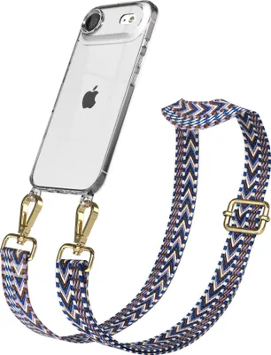 Produktbild von EAZY CASE Handykette - Verstellbarer Trageriemen kompatibel mit Apple iPhone Air, Handykordel mit transparenter Silikon-Hülle, Band in Blau