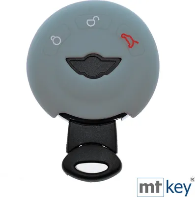 Produktbild von Auto Schlüssel Hülle Silikon Schutz Cover BLUEGrau kompatibel mit Mini R55 R56 R57 R59 R60 R61 Cooper Clubman ONE S Paceman 3 Tasten Smartkey