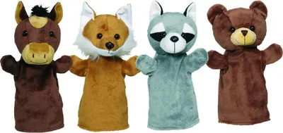 Produktbild von Handpuppen Tiere Arino, Funu, Wassti und Baru