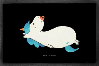 Produktbild von Mr. & Mrs. Panda fußmatte Einhorn Schnuller 50 x 75 cm - Schwarz - Geschenk, Schmutzmatte, Einhörner, Mutter, Bodenvorleger, Baby, Schmutzfangmatte, Geburtstag, Unicorn