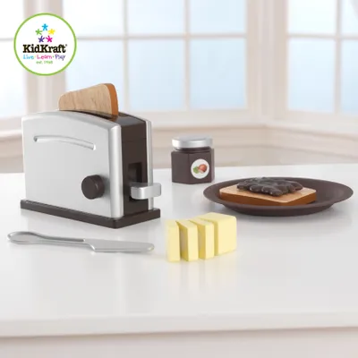 Produktbild von KidKraft 63373 Toasterset Espresso / Küchenspielzeuge ; Maße (LxBxH): 16  cm x 7 cm x 18