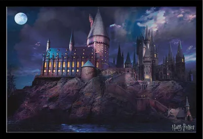Produktbild von Harry Potter - Hogwarts - Film Kino Movie Poster - 91,5x61 cm MDF-Rahmen schwarz