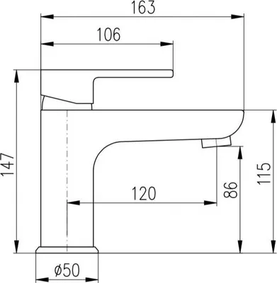 Image de Mitigeur lavabo VLTAVA en laiton doré noir mat sans siphon