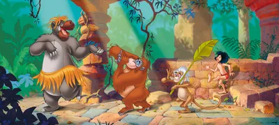 Obrázek produktu pro Disney Plakát Kniha džunglí Zelená, béžová a modrá - 600883 - 202 x 90 cm