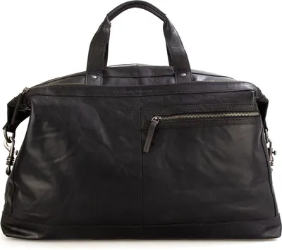 Immagine prodotto di SPIKES & SPARROW Pelle borsa da viaggio borsa a tracolla Bronco Weekender Black nero