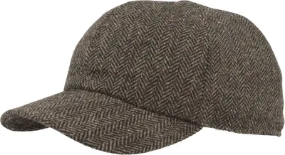 Winter Baseball-Cap mit Fischgrätmuster mit Ohrenschutz von Hut-Breiter in grau