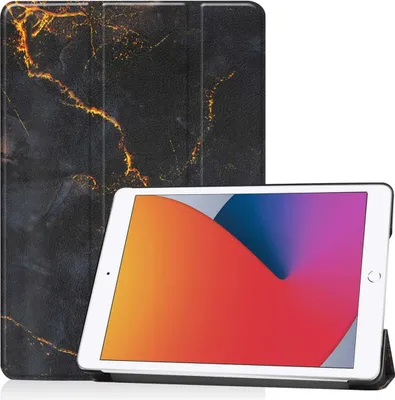 Produktbild von imoshion Design Trifold Klaphülle iPad 9 (2021) 10.2 Zoll / iPad 8 (2020) 10.2 Zoll / iPad 7 (2019) 10.2 Zoll - Black Marble