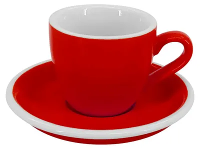 Immagine prodotto di Tazza da caffè con piattino Roma, 75 ml, rossa