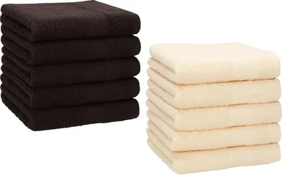 Produktbild von Betz 10 Stück Seiftücher 30x30 cm PREMIUM 100% Baumwolle  Farbe: dunkelbraun und beige