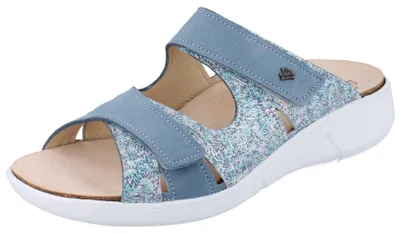 Produktbild von FINN COMFORT Palau Damen Pantolette hellblau gemustert Leder - Größe: 40